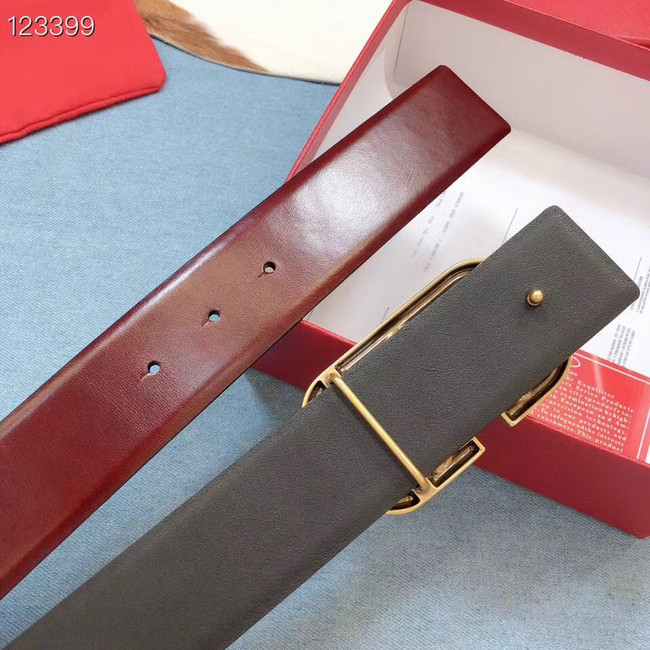 Valentino Original Calf Leather Belt wide 4.0CM 3603 Wine