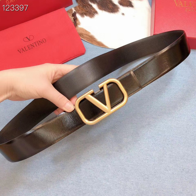 Valentino Original Calf Leather Belt wide 4.0CM 3603 black