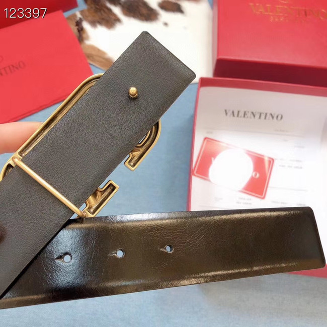 Valentino Original Calf Leather Belt wide 4.0CM 3603 black