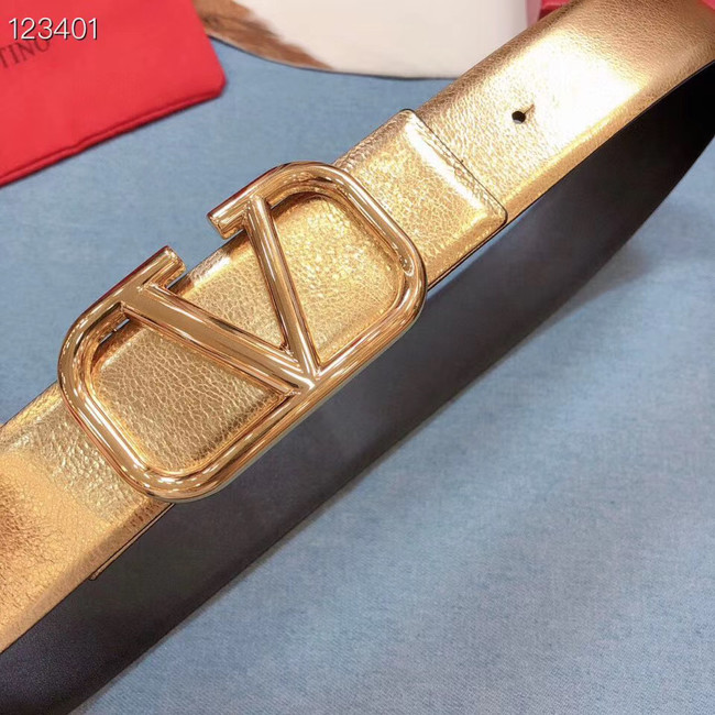 Valentino Original Calf Leather Belt wide 4.0CM 3603 gold