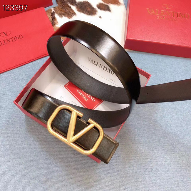 Valentino Original Calf Leather Belt wide 4.0CM 3603 black