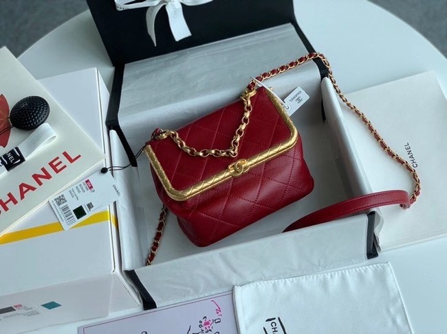Chanel Original mini Magnet buckle bag AS1886 red