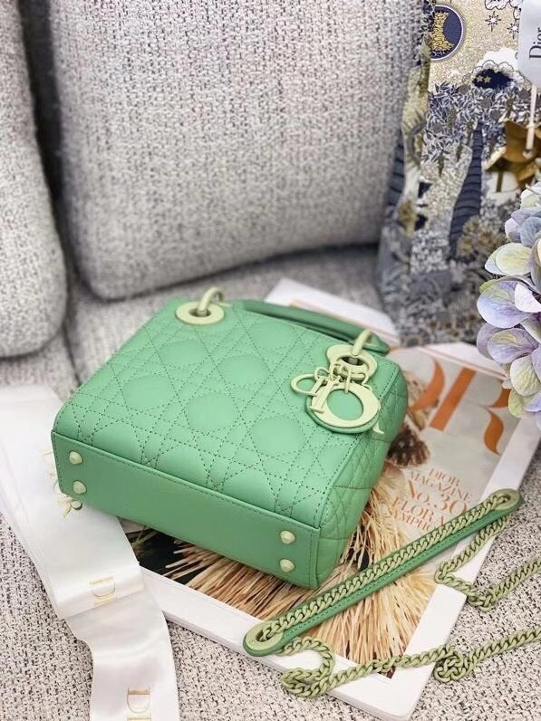 Dior Lady Dior Bag Original Sheepskin Leather CD5501 green