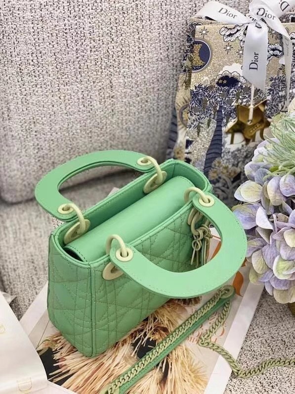 Dior Lady Dior Bag Original Sheepskin Leather CD5501 green