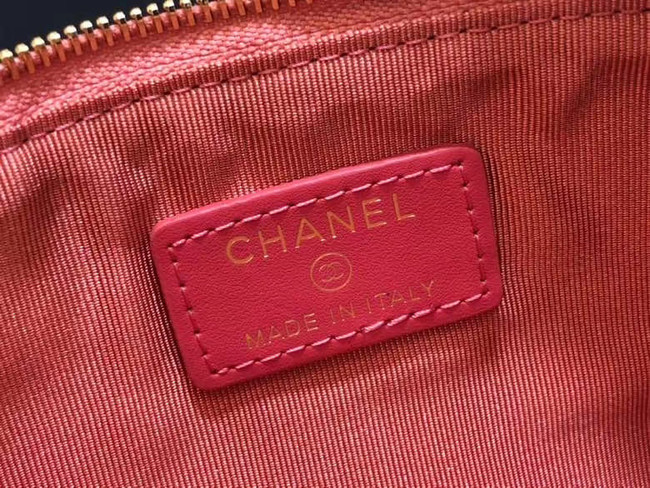 Chanel Calfskin Leather Card packet & Gold-Tone Metal A81598 pink