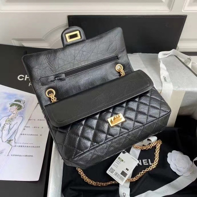 Chanel 2.55 Calfskin Flap Bag A37586 black