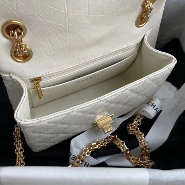 Chanel 2.55 Calfskin Flap Bag A37586 white