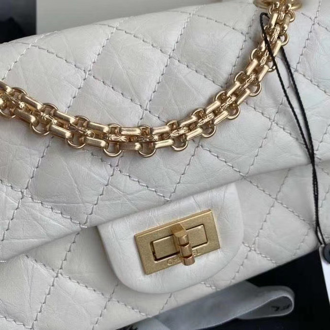 Chanel 2.55 Calfskin Flap Bag A37586 white