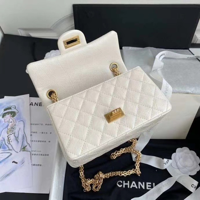 Chanel 2.55 Calfskin Flap Bag A37586 white