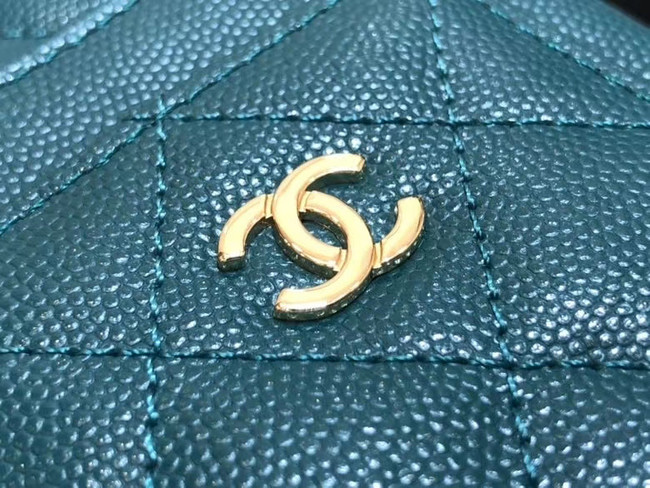 Chanel Calfskin Chain Card packet & Gold-Tone Metal AP0990 light blue