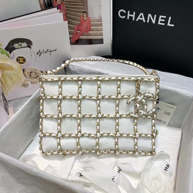 Chanel Original Lambskin Small shopping bag AS1382 white