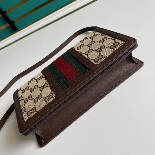 Gucci Horsebit 1955 wallet with chain 409439 brown