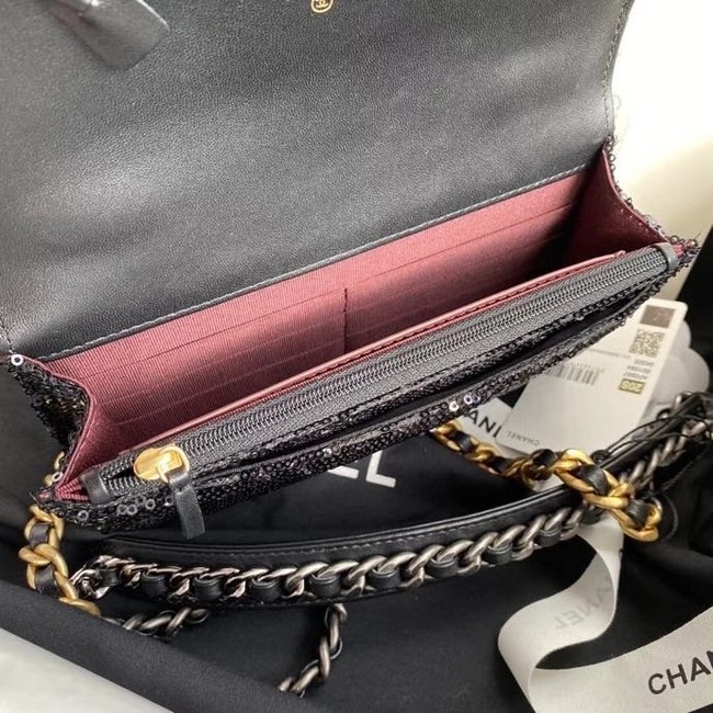 Chanel 19 Chain Wallet WOC AP0957 black