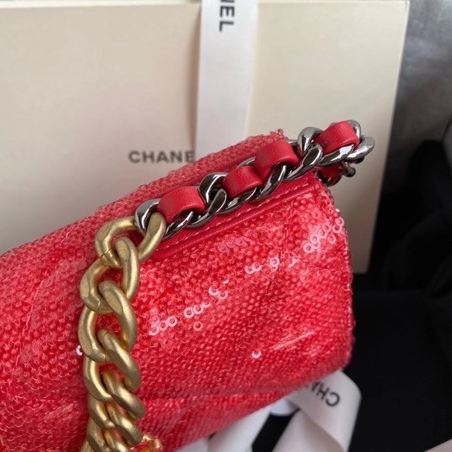 Chanel 19 Chain Wallet WOC AP0957 red