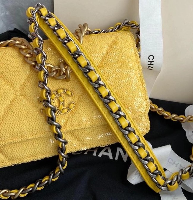 Chanel 19 Chain Wallet WOC AP0957 yellow