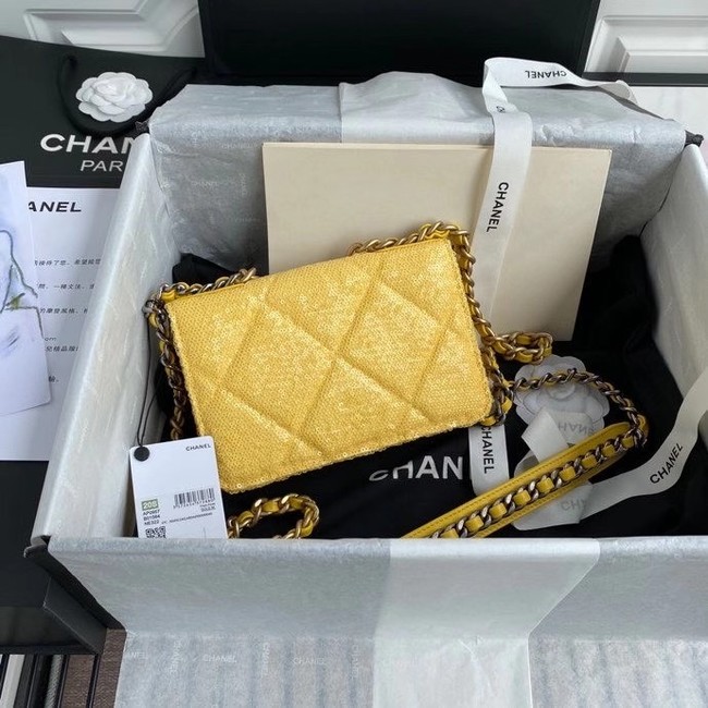 Chanel 19 Chain Wallet WOC AP0957 yellow