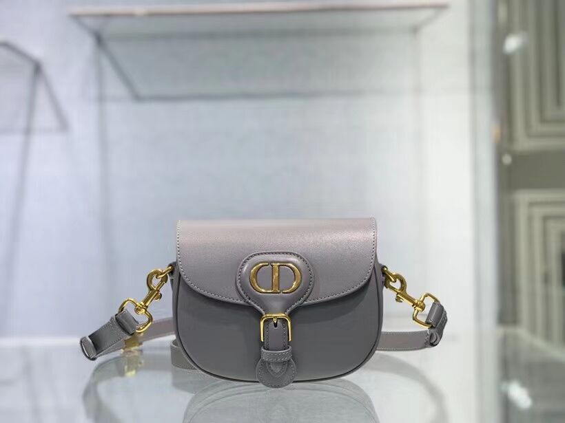 SMALL DIOR BOBBY BAG Gray Box Calfskin Gray Box Calfskin M9317