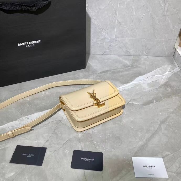 SOLFERINO SMALL SATCHEL IN BOX SAINT LAURENT LEATHER 63430 Beige