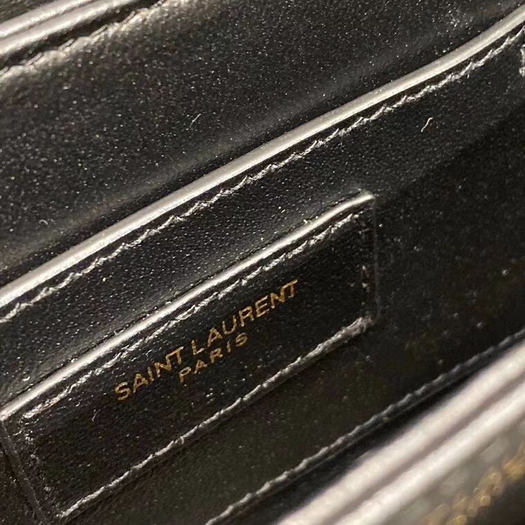 SOLFERINO SMALL SATCHEL IN BOX SAINT LAURENT LEATHER 63430 black