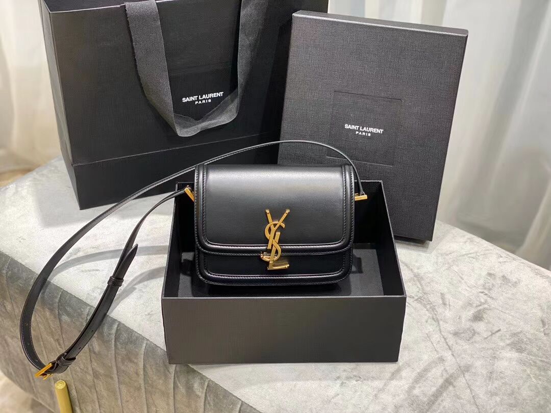 SOLFERINO SMALL SATCHEL IN BOX SAINT LAURENT LEATHER 63430 black