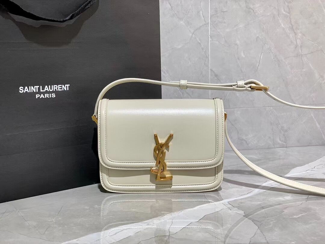 SOLFERINO SMALL SATCHEL IN BOX SAINT LAURENT LEATHER 63430 white