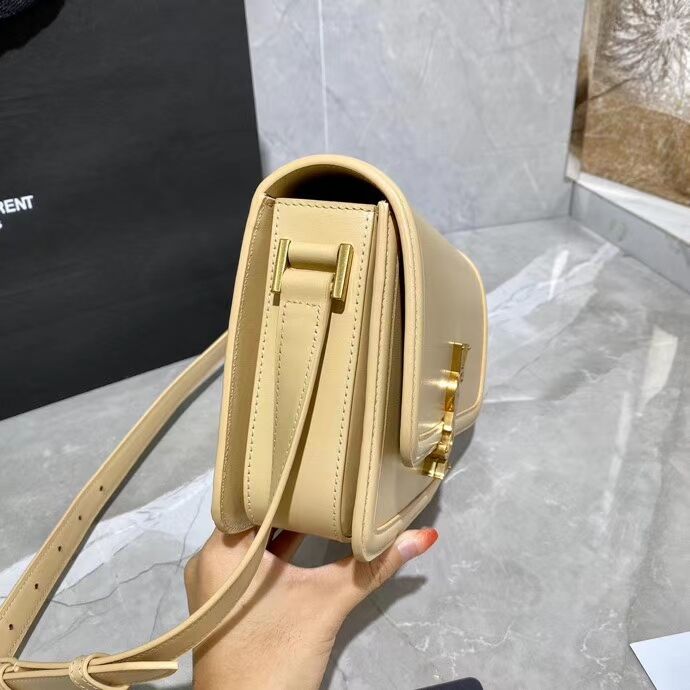 SOLFERINO MEDIUM SATCHEL IN BOX SAINT LAURENT LEATHER Y63435 Beige