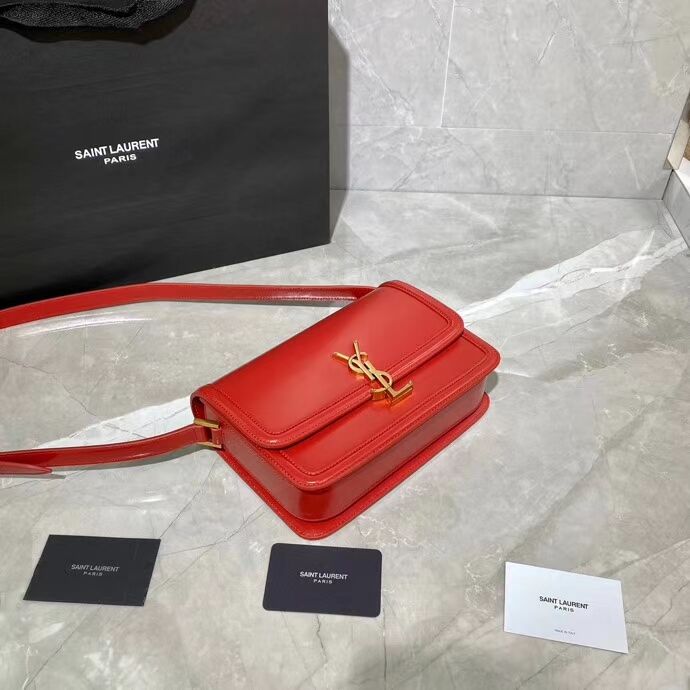 SOLFERINO MEDIUM SATCHEL IN BOX SAINT LAURENT LEATHER Y63435 RED