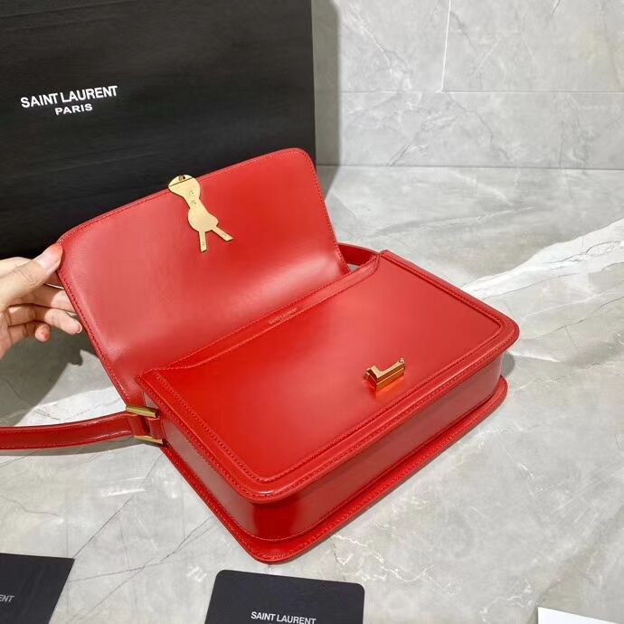 SOLFERINO MEDIUM SATCHEL IN BOX SAINT LAURENT LEATHER Y63435 RED