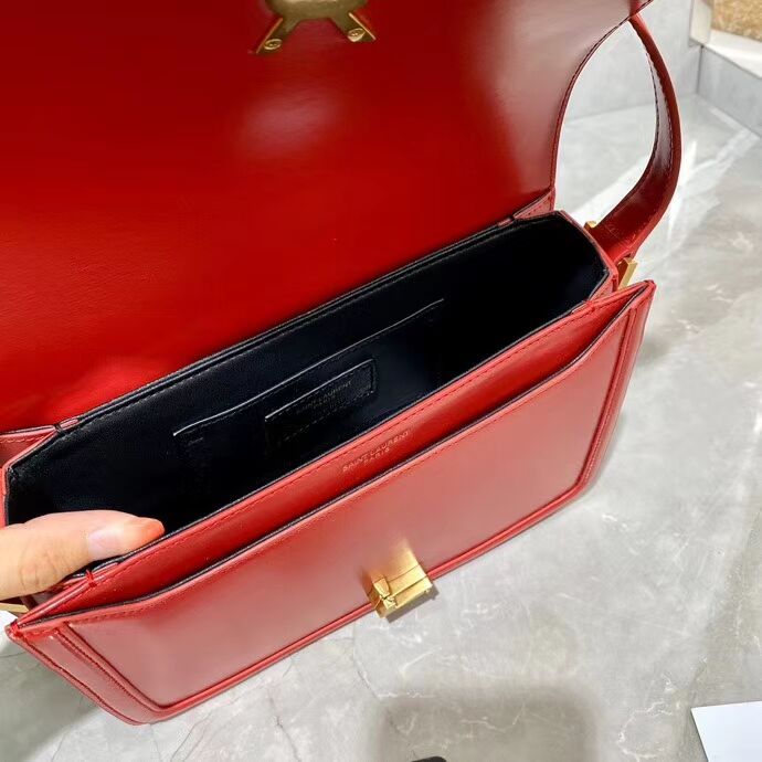 SOLFERINO MEDIUM SATCHEL IN BOX SAINT LAURENT LEATHER Y63435 RED