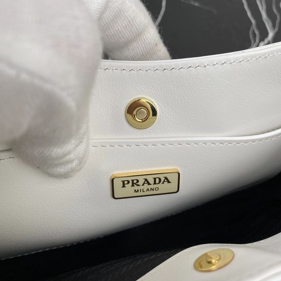 Prada Saffiano leather shoulder bag 2BC148 white