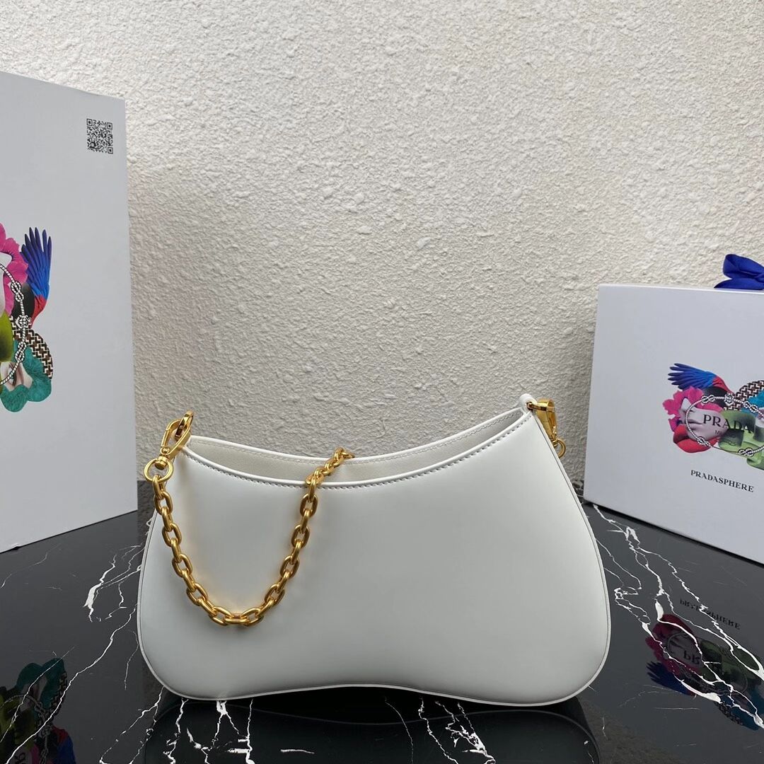 Prada Saffiano leather shoulder bag 2BC148 white