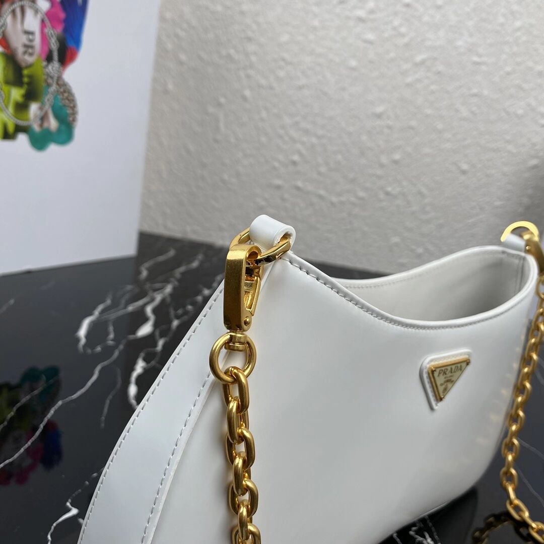 Prada Saffiano leather shoulder bag 2BC148 white