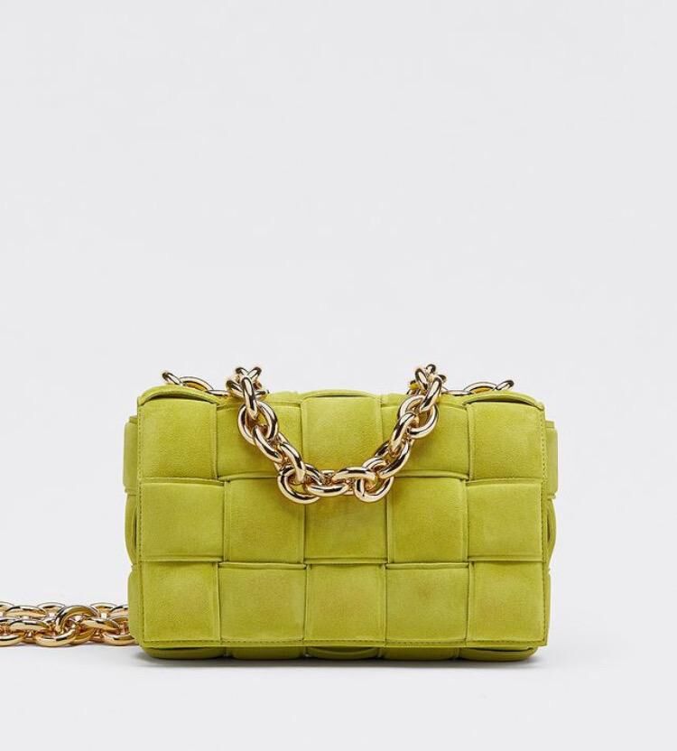 Bottega Veneta PADDED CASSETTE Velvet BAG 591971 Lemon