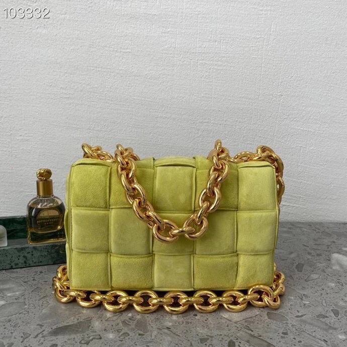 Bottega Veneta PADDED CASSETTE Velvet BAG 591971 Lemon