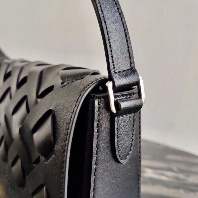 Prada Leather Prada Tress Shoulder Bag 1BD246 black