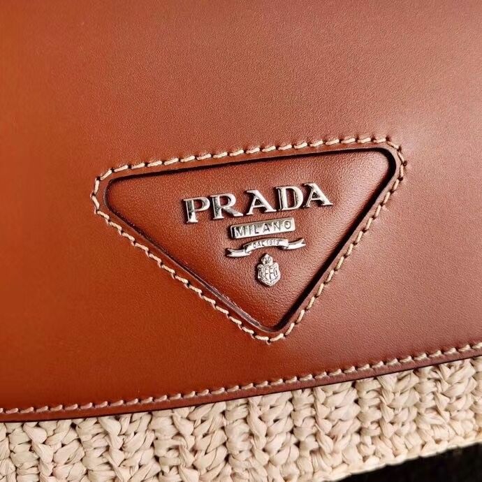 Prada Saffiano leather mini shoulder bag 2BD043 brown