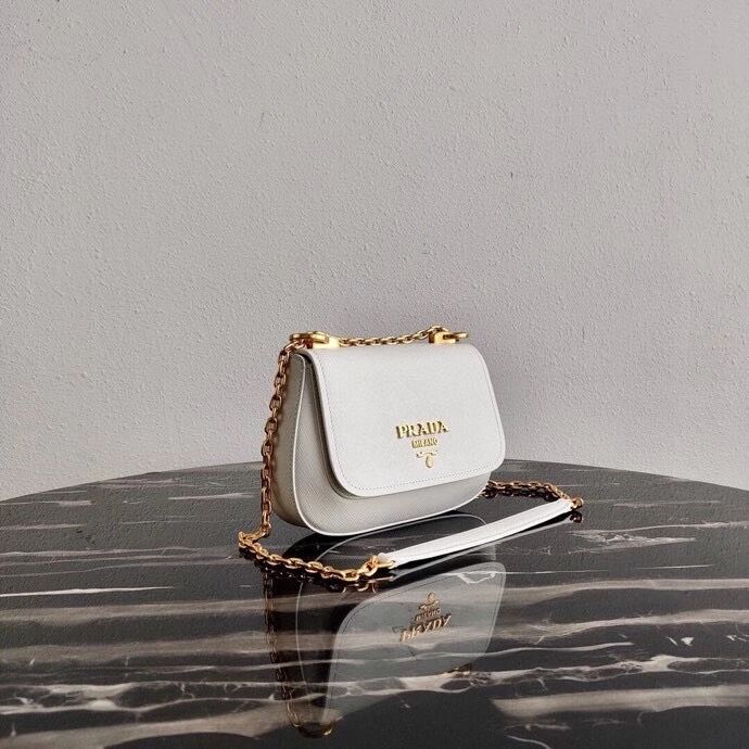 Prada Saffiano leather shoulder bag 2BD275 white