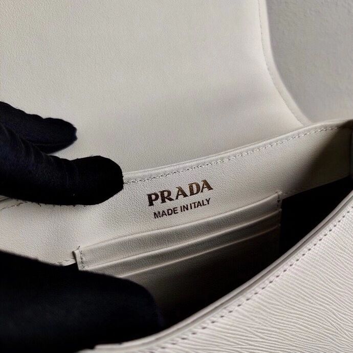 Prada Saffiano leather shoulder bag 2BD275 white