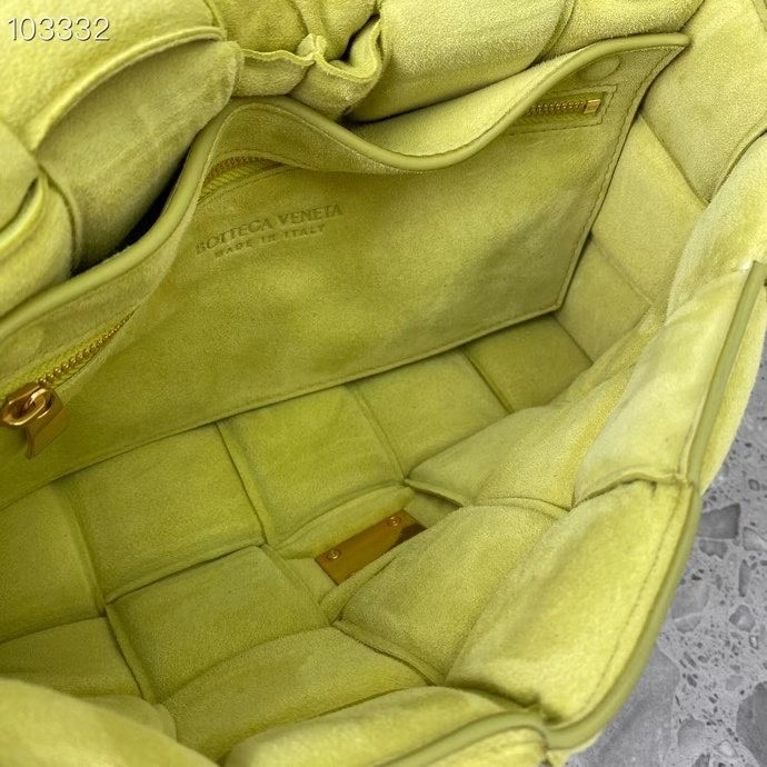 Bottega Veneta PADDED CASSETTE Velvet BAG 591971 Lemon