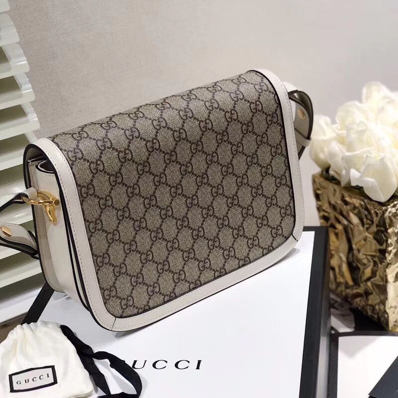 Gucci Horsebit 1955 GG Supreme Bag 602204 White