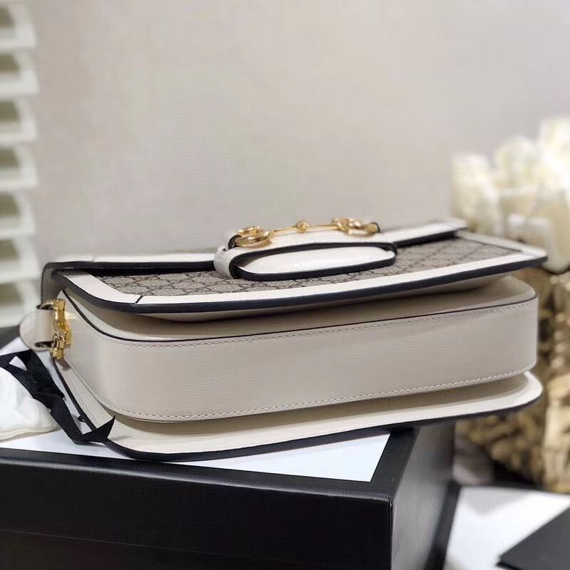 Gucci Horsebit 1955 GG Supreme Bag 602204 White