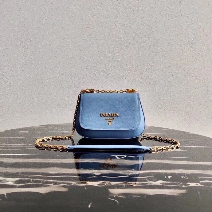 Prada Saffiano leather shoulder bag 2BD275 blue