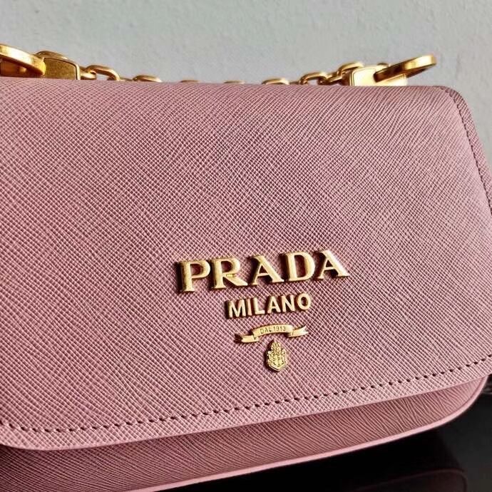 Prada Saffiano leather shoulder bag 2BD275 pink