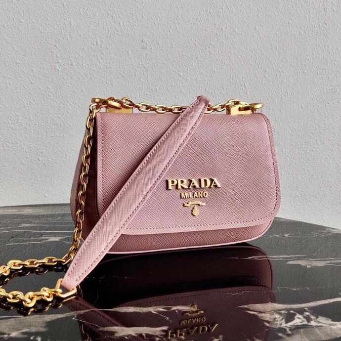 Prada Saffiano leather shoulder bag 2BD275 pink
