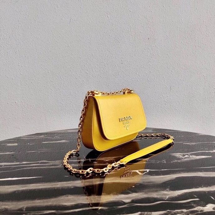 Prada Saffiano leather shoulder bag 2BD275 yellow