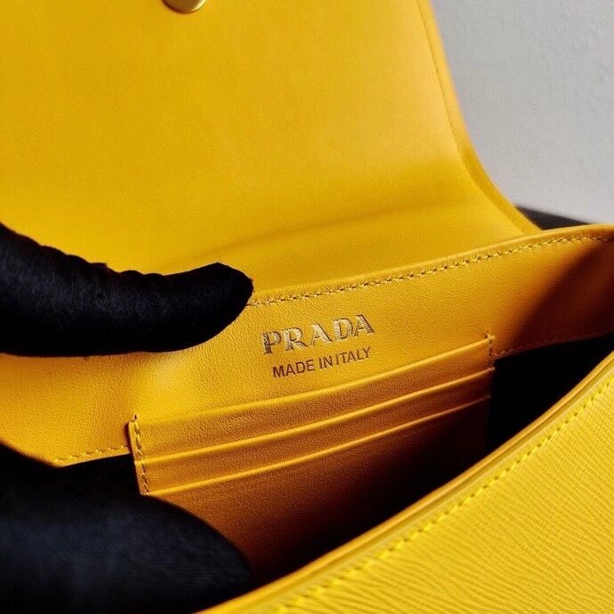 Prada Saffiano leather shoulder bag 2BD275 yellow