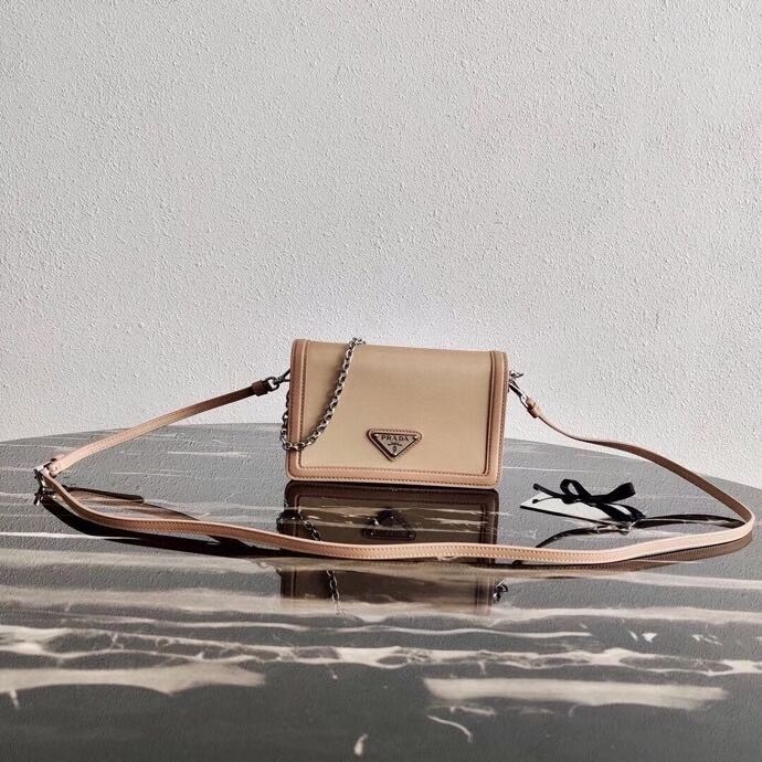 Prada Saffiano leather shoulder bag 2BP019 Biscuits