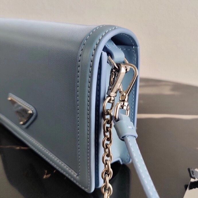 Prada Saffiano leather shoulder bag 2BP019 blue