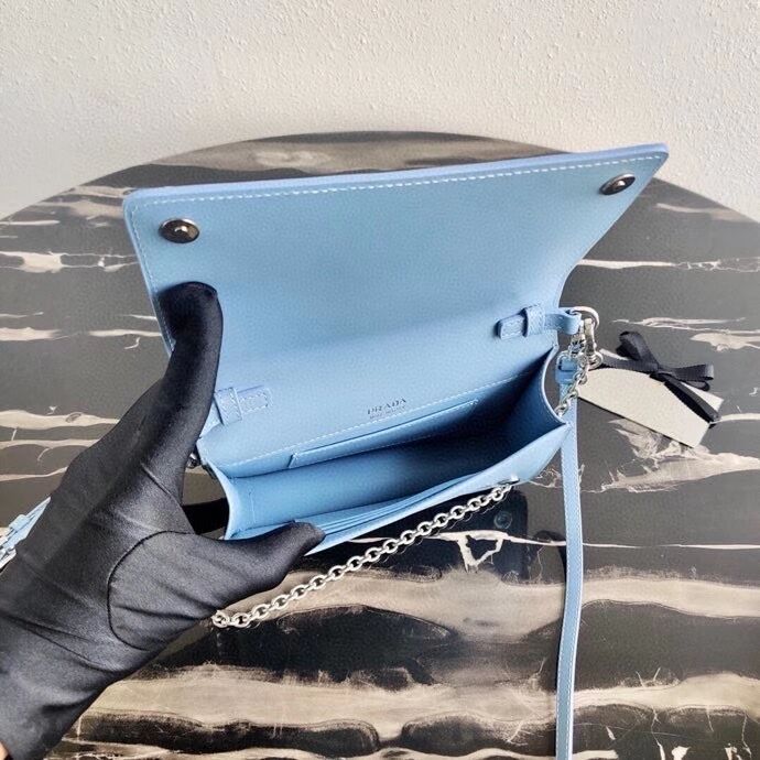 Prada Saffiano leather shoulder bag 2BP019 blue