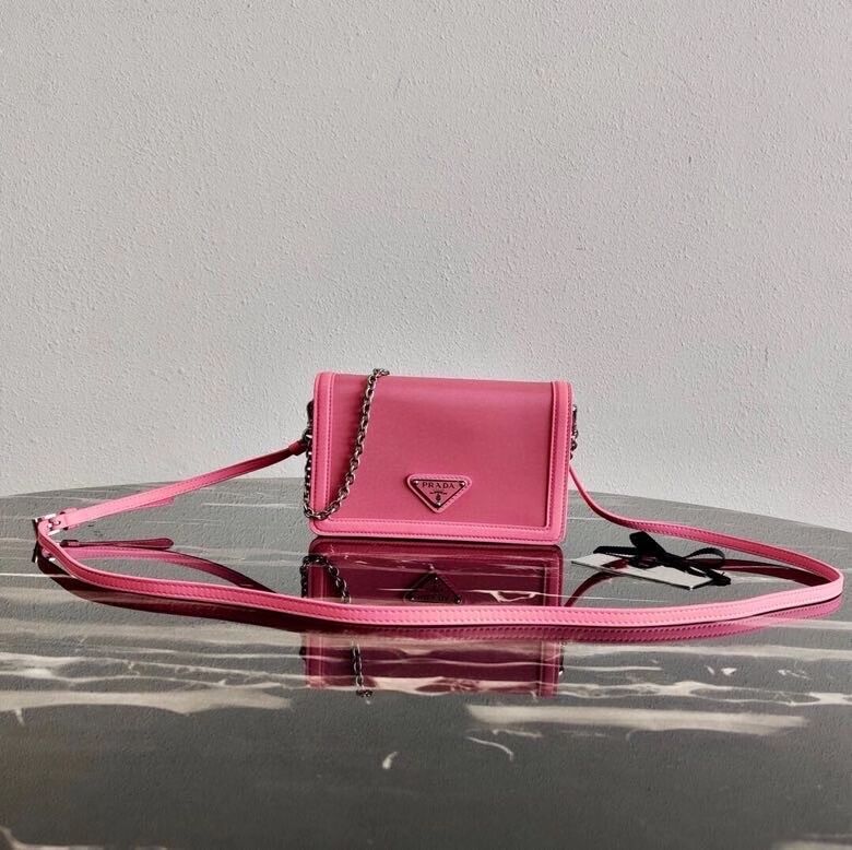 Prada Saffiano leather shoulder bag 2BP019 rose